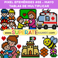 PIXEL EFEMÉRIDES 05 - MAYO  - TABLAS DE MULTIPLICAR
